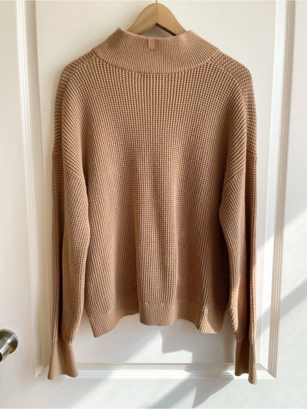 Lunya Cotton Silk Waffle Knit Henley Pullover Sweater Size M Quiet Luxury - Picture 2 of 6